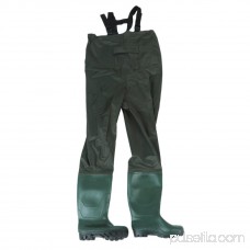 Waterproof Insulated Breathable Nylon and PVC Cleated Bootfoot Chest Fishing Waders Hunting Boots Foot with Wading Belt,army green,size-10 569676599